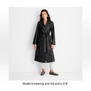 A new day faux leather trench coat
